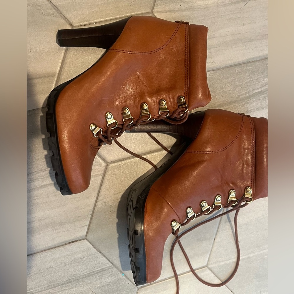 Ralph Lauren Tan Heeled Boots